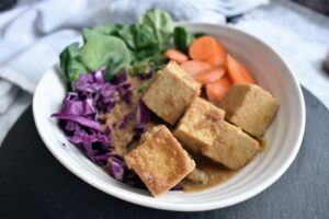 Baked Peanut Sauce Tofu