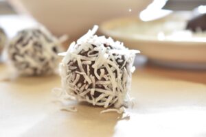 Vegan Coconut Chocolate Fudge Truffles