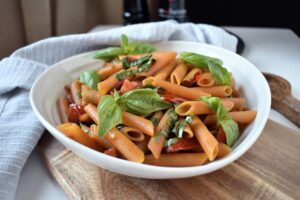 Balsamic Basil Lentil Penne