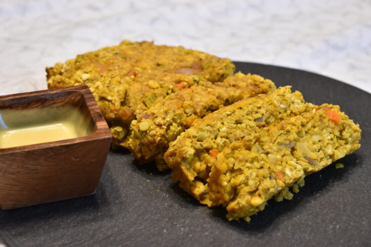 Vegan Chickpea Loaf with Sweet Mustard Sauce