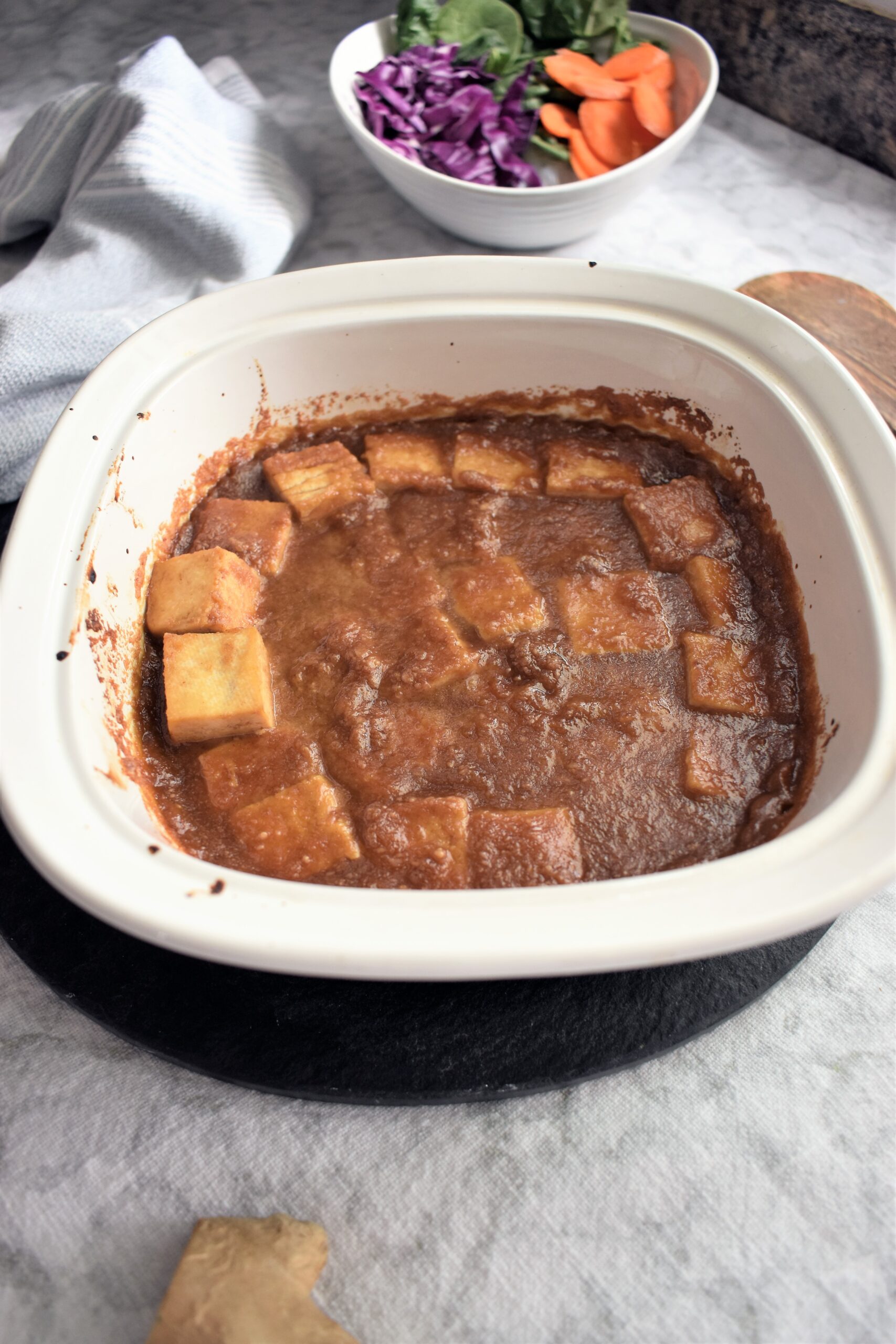 Baked Peanut Sauce Tofu – The Home Baked Vegan