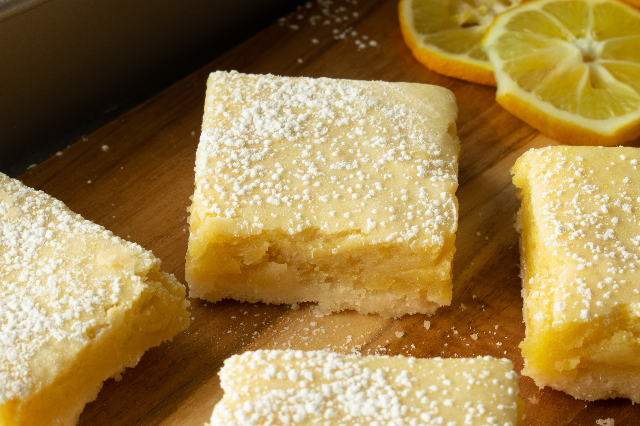 Vegan Lemon Bars with Icing Sugar
